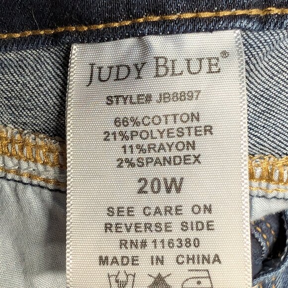 Judy Blue Carson City Flare Fit Dark Blue Denim Jeans JB8897 Size 20W - Picture 14 of 15